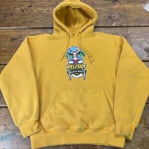 Westside Skate Shop Cow Hoodie Size Medium Yellow Heavyweight